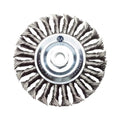 Benchmark Abrasives 6" x 5/8" Standard Twist Knot Wire Wheel with Arbor 5/8"-11 Thread for Weld Cleaning, Weld Spatter Removal, Stripping, Use with Angle Grinders - Carbon Steel