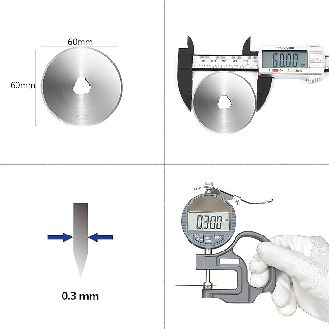 HEADLEY TOOLS 60mm Rotary Cutter Blades 10 Pack Fits Olfa, Replacement Rotary - Image 4