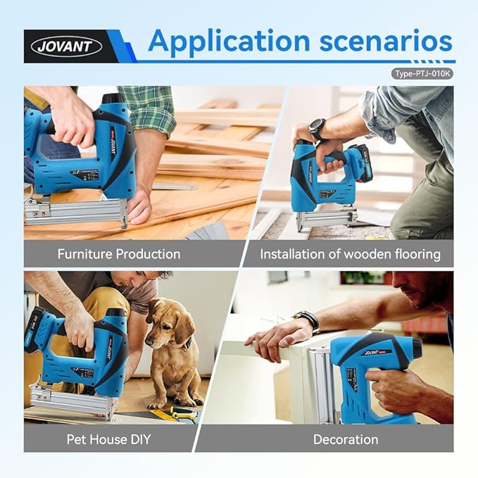 2 in 1 Nail Gun Battery Powered, 20V Cordless Nail Gun,400pcs Nails, 400pcs Staples, with Staple Puller, 2 * 2.0Ah Li-Ion Batteries and 2.4A Charger, Brad Nailer for Home Improvement & DIY