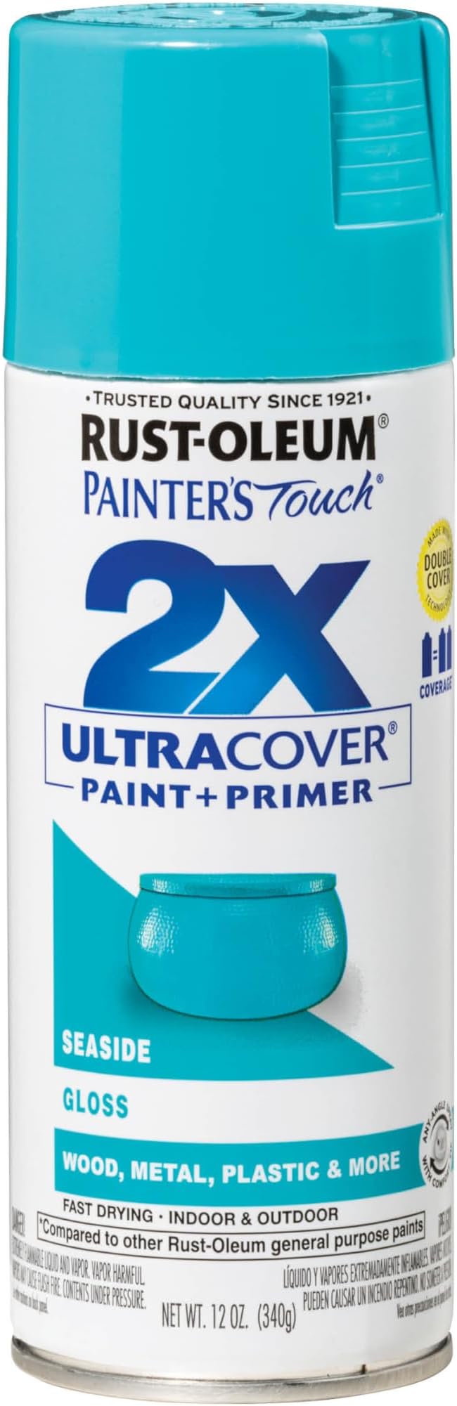 Rust-Oleum Painter's Touch 2X Ultra Cover Spray Paint, Gloss Seaside | Indoor by Rust-Oleum