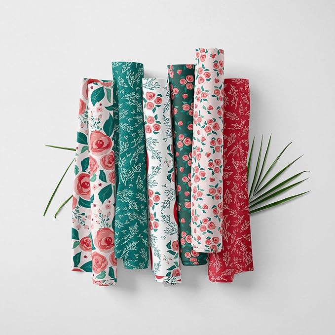 Floral Patchwork Fabric Panel 100x155 cm – 100% Cotton Satin, 6 Coordinated - Image 3