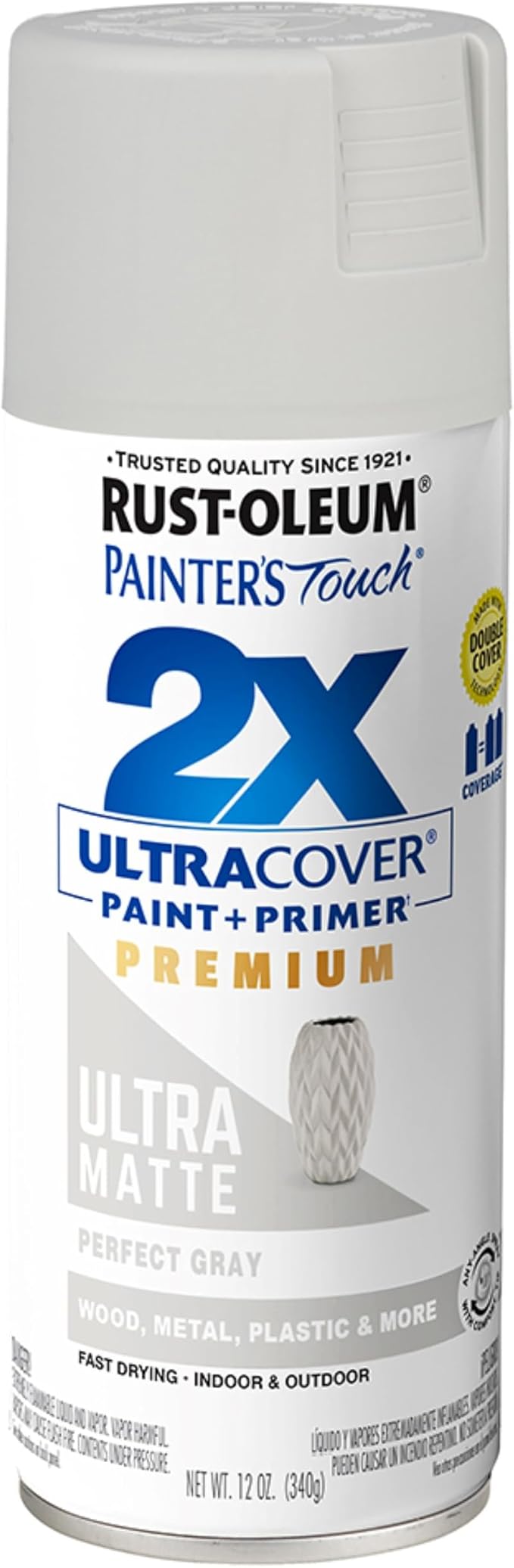 Rust-Oleum Painter's Touch 2X Ultra Cover Spray Paint, Perfect Gray | Indoor by Rust-Oleum