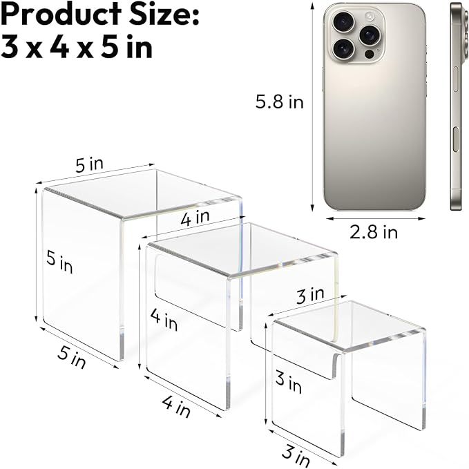NIUBEE 2 Set Acrylic Risers Display - Image 2