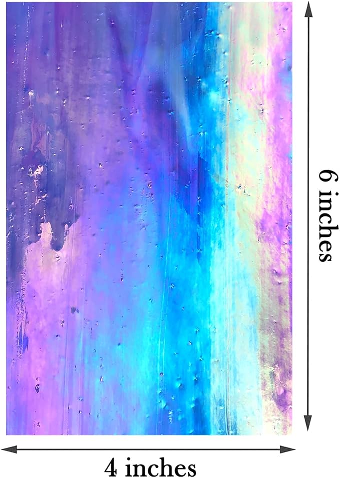 LITMIND 12 Sheets Iridescent Stained Glass Sheets – 4 x 6 Inch Opaque Rainbow - Image 6