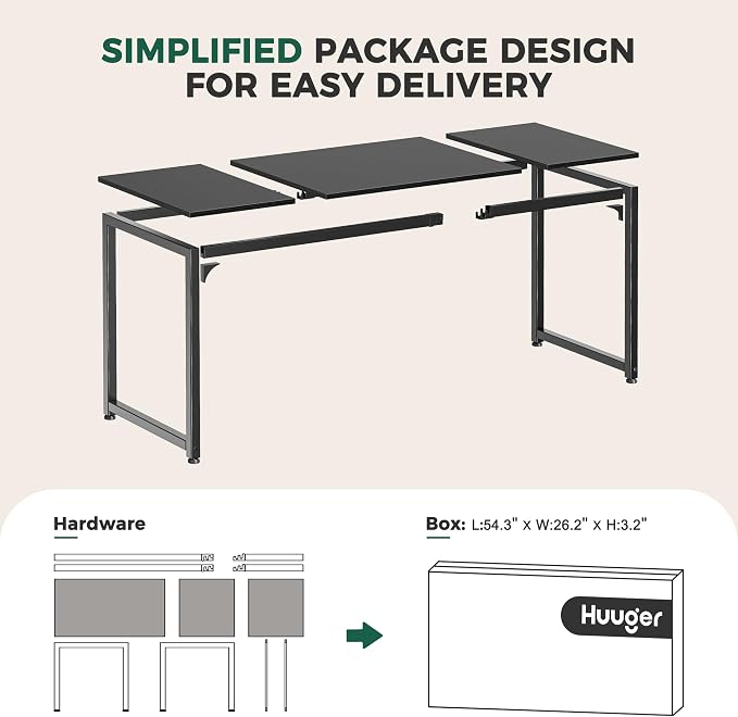 Huuger Computer Desk, 70 Inch Office Desk, Gaming Desk - Image 8