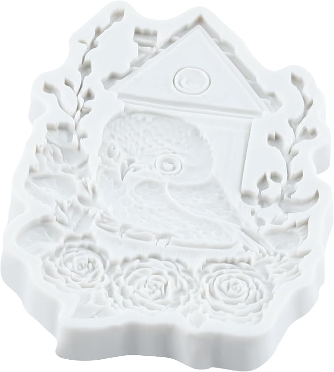 3D Bird Polymer Clay Mold Bird House and Owl Silicone Molds - Image 3