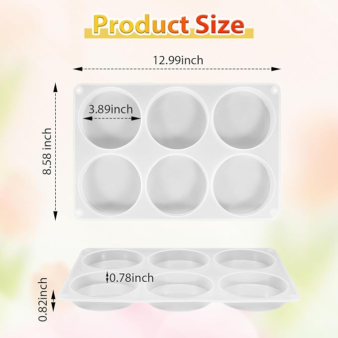 6 Cavity Deep Round Coaster Mold, Thicken Resin Casting Coasters Molds - Image 2
