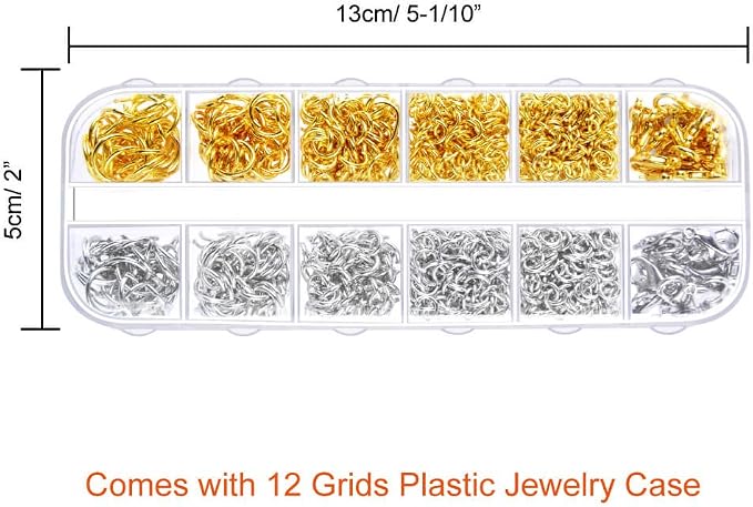 Paxcoo 1200Pcs Open Jump Rings and Lobster Clasps Jewelry Findings Kit - Image 4
