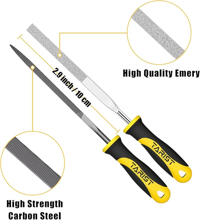 12PCS Needle File Set with Tool Bag, Small File Set Includes 6pcs Jewlers Files & 6 Steel Files for Metal, Jewlers, Wood, Leather and Plastic