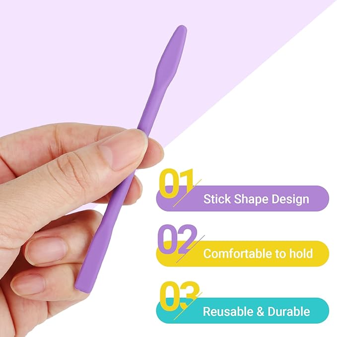 Gartful 9PCS Colored Silicone Stir Sticks, Reusable Epoxy Resin Stir Sticks - Image 3