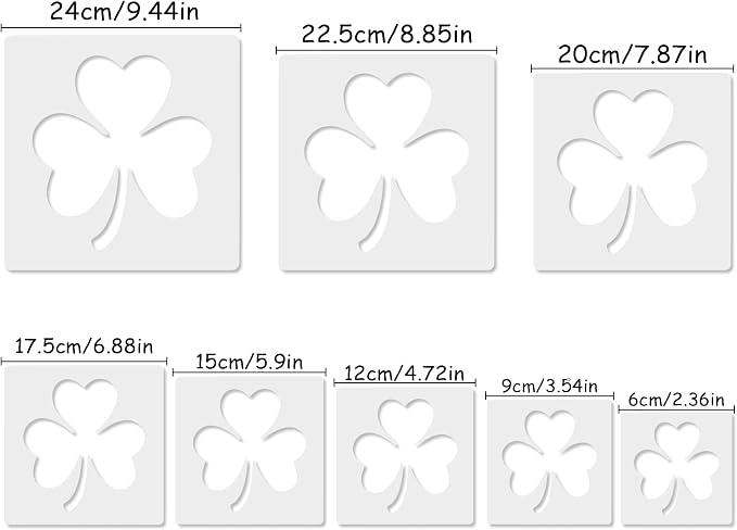 8 Pack St. Patrick’s Day Shamrock Stencil - Image 2