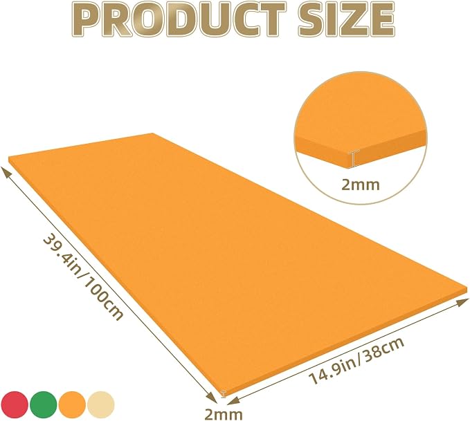 biguphate EVA Foam Roll - 2mm Thick Orange Craft Foam Sheets - 15" x 39" Large - Image 2