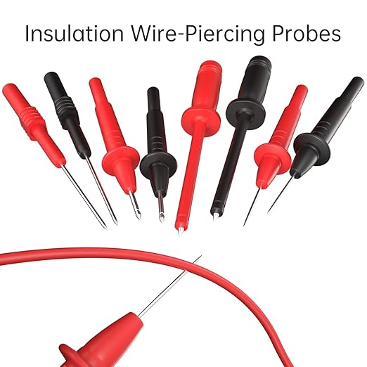 Goupchn 25PCS Silicone Multimeter Test Leads Kit with Replaceable Wire Piercing Probes Set, Alligator Clips, Test Hook Clips, Testing Tweezer for Digital Electrical Multimeter Testing