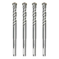 4-Piece 9/16" SDS Plus Drill Bits Rotary Hammer Drill Bit Set, Carbide Tipped for Drilling Concrete Cement Porcelain Tiles Ceramic Pots Stone Brick, Diameter 14mm, 160mm Long, SDS Plus Shank.
