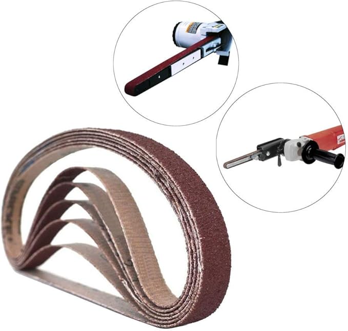 1/2 Inch x 18 Inch Sanding Belts, 60 Grits Aluminum Oxide Sanding Belt, Belt Sander Tool for Woodworking, Metal Polishing (30 Pack)