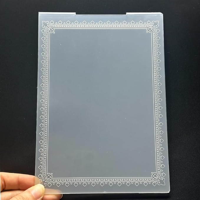 3D Plastic Embossing Folder Template Simple lace Border Texture 5x7 Inch - Image 3