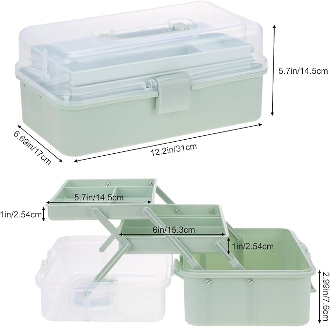 Tackle Box, Craft Organizers and Storage 3-Layer Portable Folding Toolbox - Image 2