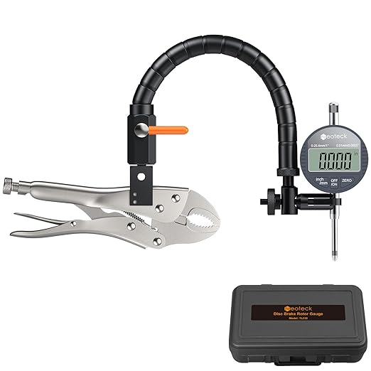 Neoteck Disc Brake Rotor Gauge Dial Indicator 1"/0.0005" Digital Runout Gauge Set Ball Joint Runout Set with 360° Flexible Arm Tight Grip Locking Vise for Automotive, Mechanical, Industrial Processes