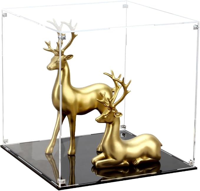 12 Inch Clear Acrylic Case for Display, Cube Clear Display Acrylic Box for by KCGANI