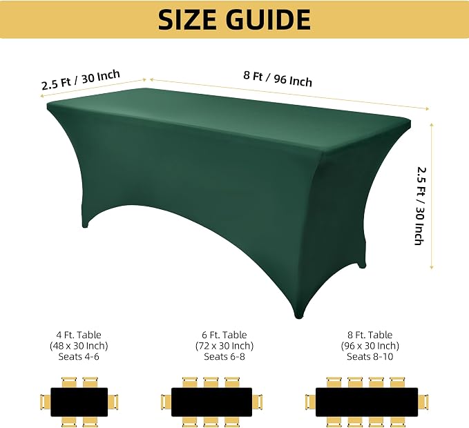 2-Pack 8ft Spandex Table Covers - Image 4