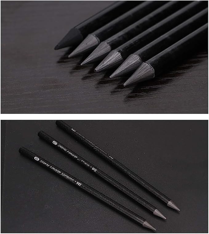 YYMIYU Full Graphite Pencils set 6 Piece.HB/2B/4B/6B/8B/EE - Image 9