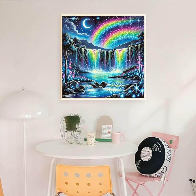 Landscape Diamond Art Kits for Adults, Full Drill Waterfall Diamond Painting - Image 6