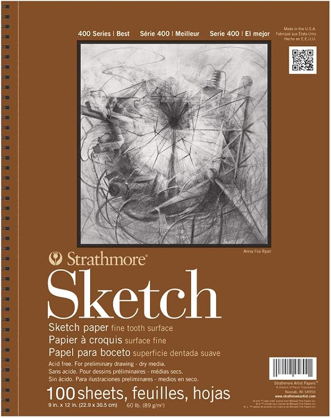 Strathmore 400 Series Sketch Pad, 9x12 inch, 100 Sheets by StrathmorePaper