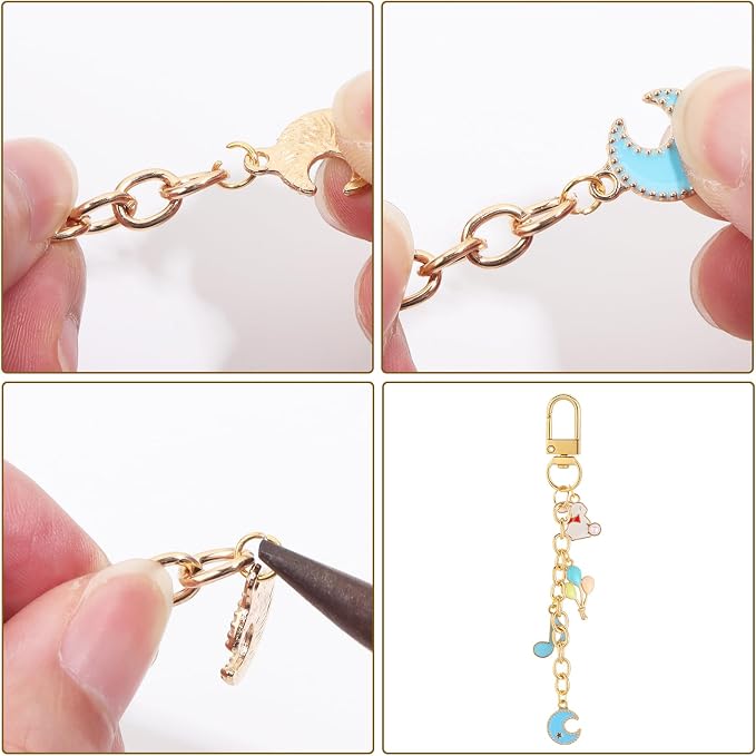 Chuyau 20pcs Keychain Making Kit Gold Silver Swivel Snap Hook Lobster Claw - Image 4
