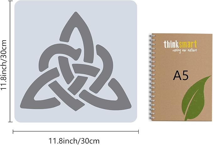 GORGECRAFT Large Celtic Knot Stencils 12x12 Inch Reusable Triquetra Knot - Image 2