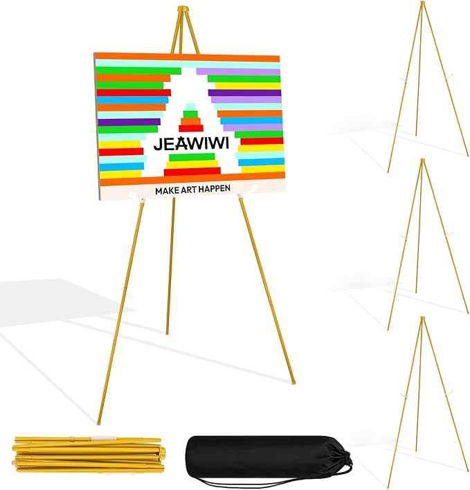 JEAWIWI 4PCS Golden Easel Stand by JEAWIWI