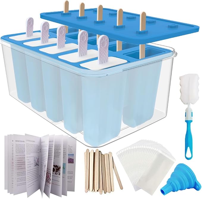 Miaowoof Homemade Popsicle Molds, 10-Cav Non-BPA Silicone Ice Pop Maker by Miaowoof