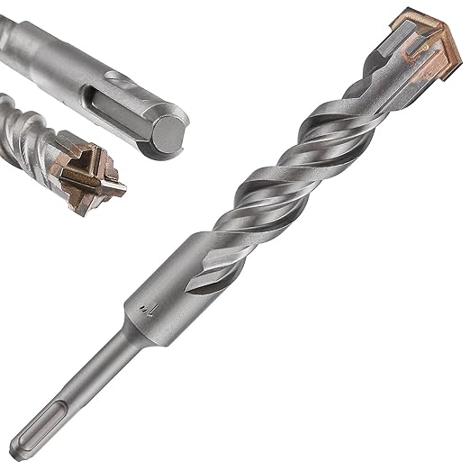 1pc 1" X 8"-6" Cross-Type Double Thread Carbide Drill Bit for Concrete, Brick, Stone, Hammer Drill