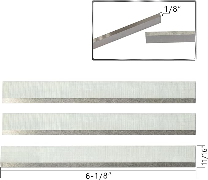 6-1/8 Inch Jointer Planer Knives Blades for Delta 37-190 37-195 Ridgid JP0610 Craftsman 21705 922995 Jet JJ-6CS Powermatic Jointer Planer 3pcs
