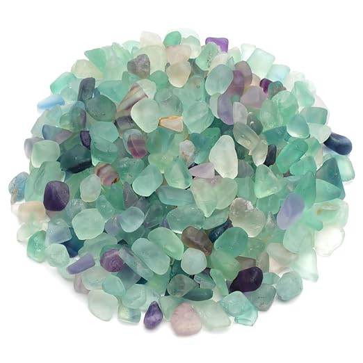 1 Lb Decorative Crystal Pebbles Irregular Shaped Fluorite Stones Small Tumbled by SEEKUP