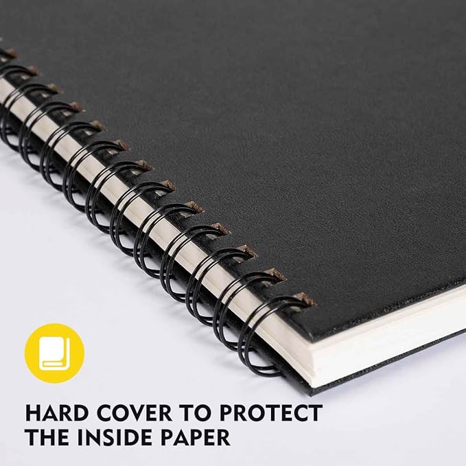 CONDA 9"x12" Sketch Book Set, 2 Pack, 120 Sheets, Spiral Bound Marker Pad - Image 2