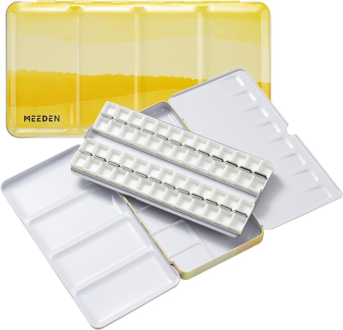MEEDEN Empty Watercolor Tin Palette: Portable Watercolor Palette Paint Case by MEEDEN