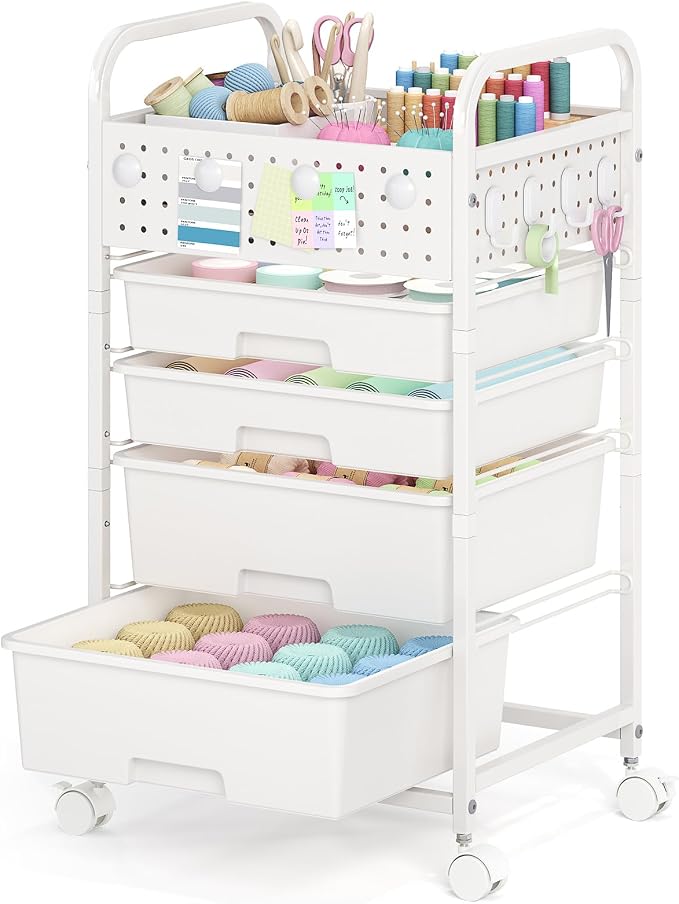 4 Drawer Rolling Storage Cart - Image 9