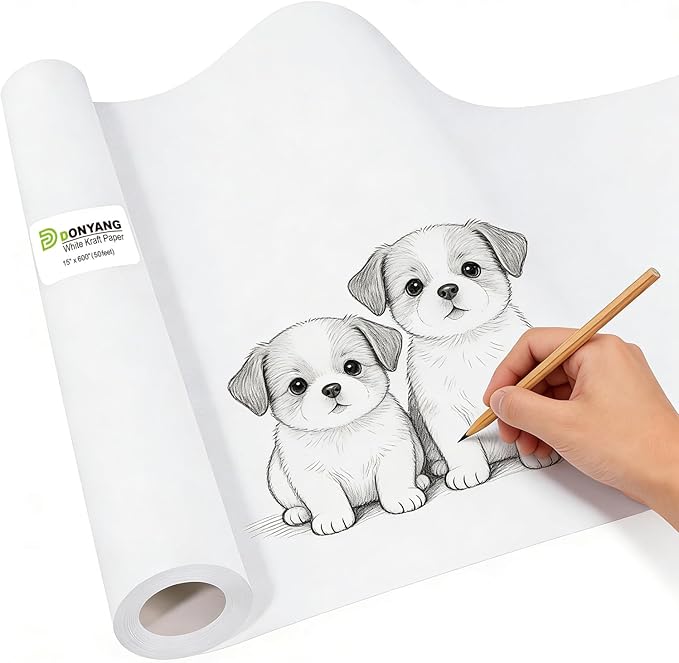 15" x 600" Drawing Paper Roll, Bouquet Flower Wedding Gift Wrapping Paper by Donyang