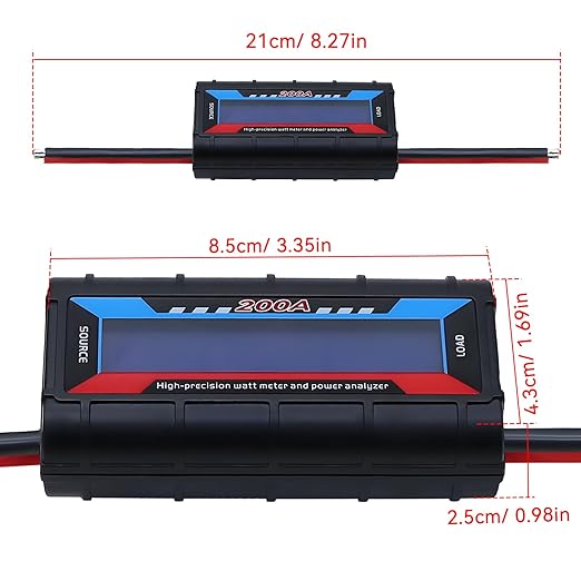60V 200A Watt Meter Power - High Precision Power Monitor Power Consumption Meter Battery Analyzer Tester with Digital LCD Screen for RC Solar Wind Power Ebike(12000W) (60V200A)
