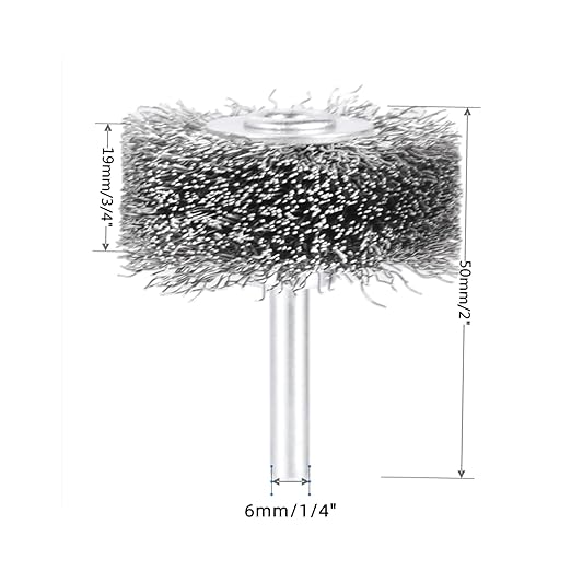 dophee 4Pcs 2 Inch Wire Wheel Brush for Drill Attachment 0.0118" Coarse Crimped Carbon Steel Wire 1/4 Inch Round Shank Wire Wheel Brush for Rust Corrosion Paint Removal