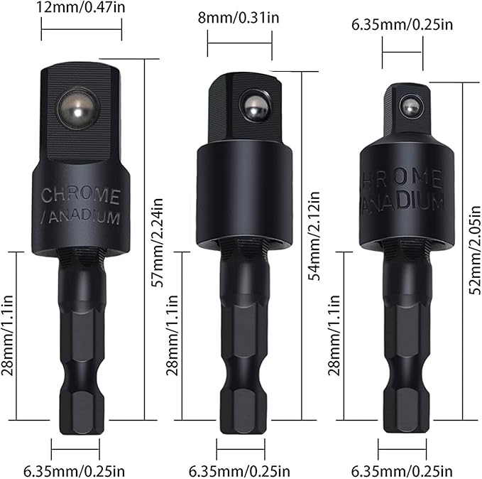 17Pcs Tools Flexible Drill Bit Extension,Include 3Pcs Rotatable Socket Adapter 2Pcs Hex Shank 105° Right Angle Drill Attachment 10 Short Screwdriver Bits 90° Angled Bits & Bendable Drill Bit Extension