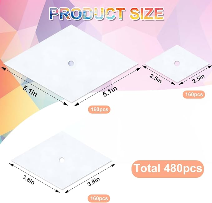 480pcs Paper Piecing Paper for Quilting Diamond 60 Degrees | (1", 1.5" and 2" - Image 2