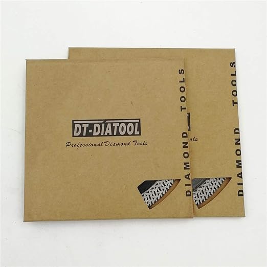 DT-DIATOOL Diamond Granite Blade 4 Inch and 4-1/2 Inch for Marble Porcelain Tile Ceramic Diamond Cutting Disc with Mesh Turbo Diamond Segments Pack of 2