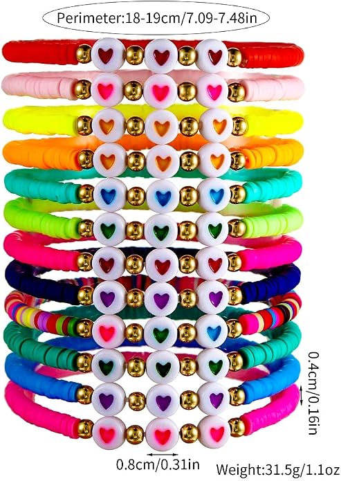 Heishi Surfer Clay Bead Bracelets Set - Image 6