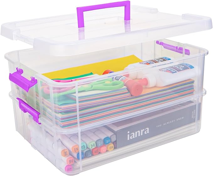 TERGOO 2 Layer Plastic Storage Containers by Focusonefficientstorage