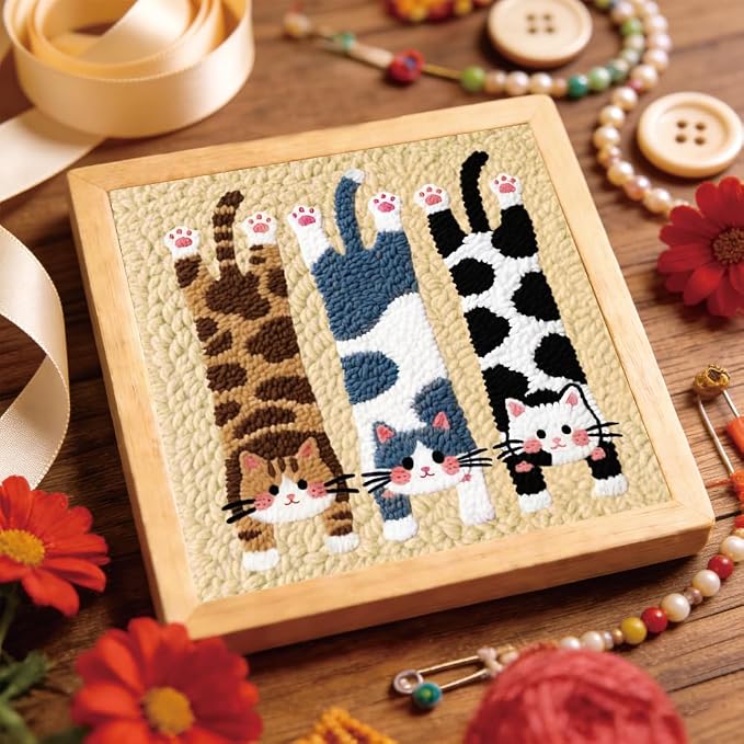 BEUNITONE Lie Flat Cat Punch Needle Kit - Image 6