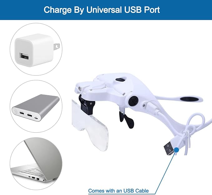 Magnifying Glasses with Light for Close Work, Storage Case | Rechargeable and - Image 3
