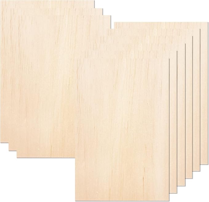 MUXGOA 20 Pcs Wood Sheets, Unfinished Balsa Wood Sheets by MUXGOA