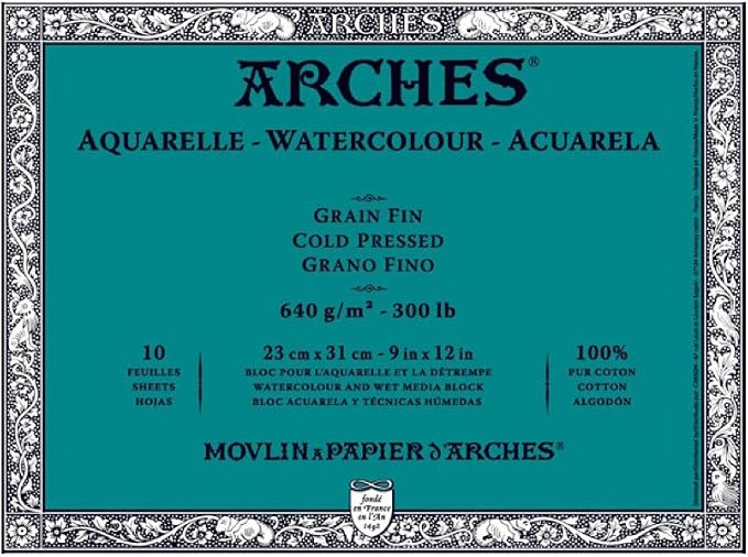 Arches Water Colour Block, 300 lb / 640GSM, Cold Pressed by ARCHES