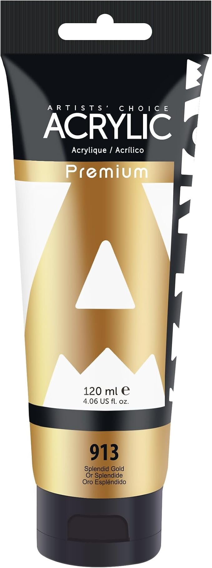 AUREUO Splendid Gold Acrylic Paint, 4 Fl Oz / 120ml Single Tube, Metallic Gold by AUREUO